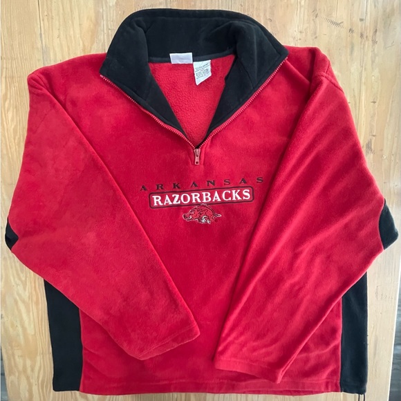 Men’s Arkansas Razorback Pro Edge Fleece Pull Over 1/4 Zip Jacket WPS! - Picture 4 of 7